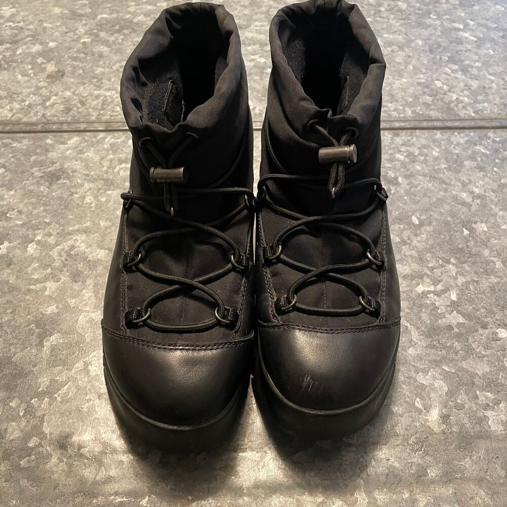 Prada Womens Drawstring Hiking Ankle Boots EU 37.5 US 7 Black Platform Chunky - Picture 2 of 10